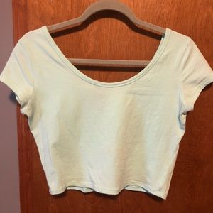 Wet Seal short-sleeve aqua crop top